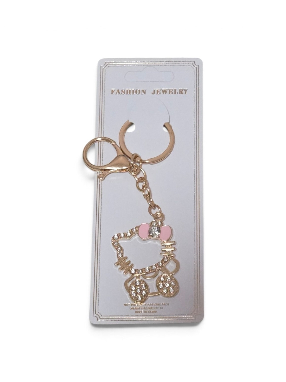 Gold Pink HK Keychain - Fashion Jewelry
